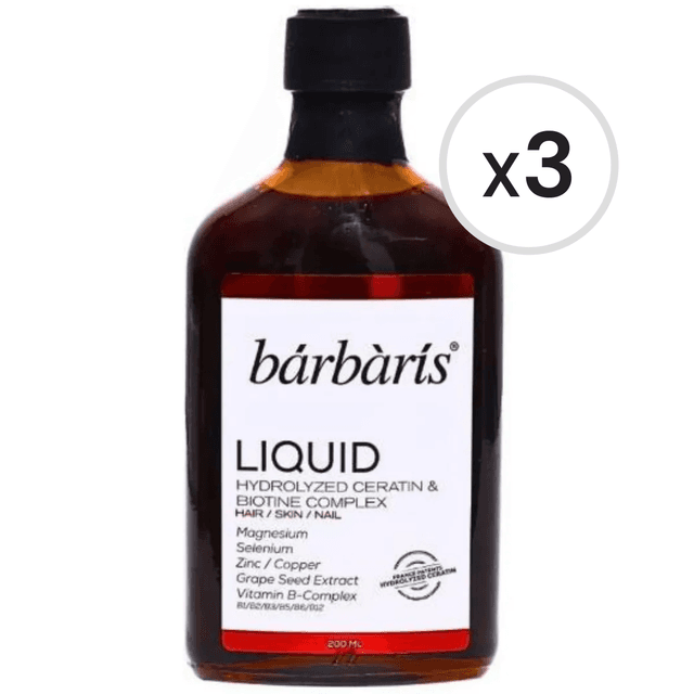 Barbaris Liquid Hydrolyzed Ceratin and Biotin Complex 200 ml 3'lü Paket