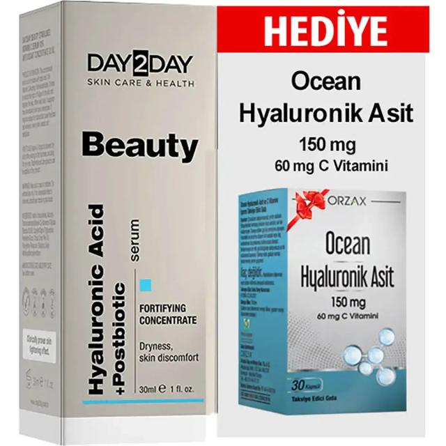 Day2Day Beauty Hyaluronic Acid Serum 30 ml + Ocean Hyaluronik Asit 30 Kapsül
