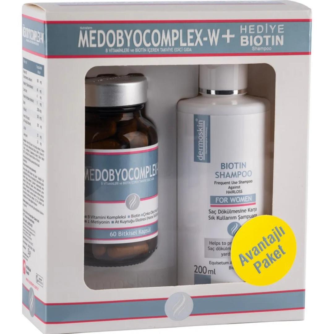 Dermoskin Medobyocomplex-K Kadın 60 Kapsül & Biotin Şampuan 200 ml