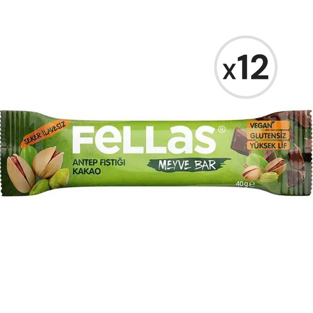 Fellas Meyve Bar - Antep Fıstıklı ve Kakaolu 40 g x 12 Adet