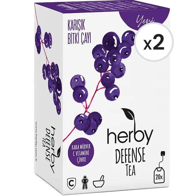 Herby Defense Tea Kara Mürver 20'li Bitki Çayı 2'li Paket