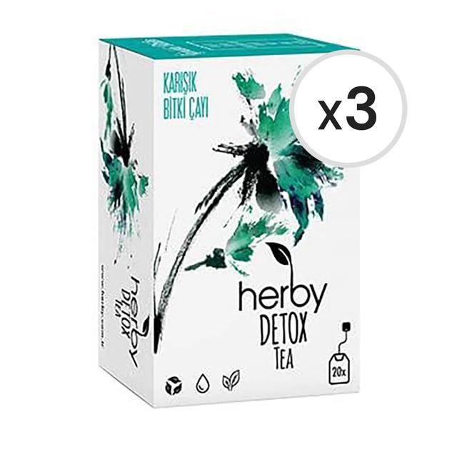 Herby Detox Tea 20'li Bitki Çayı 3'lü Paket