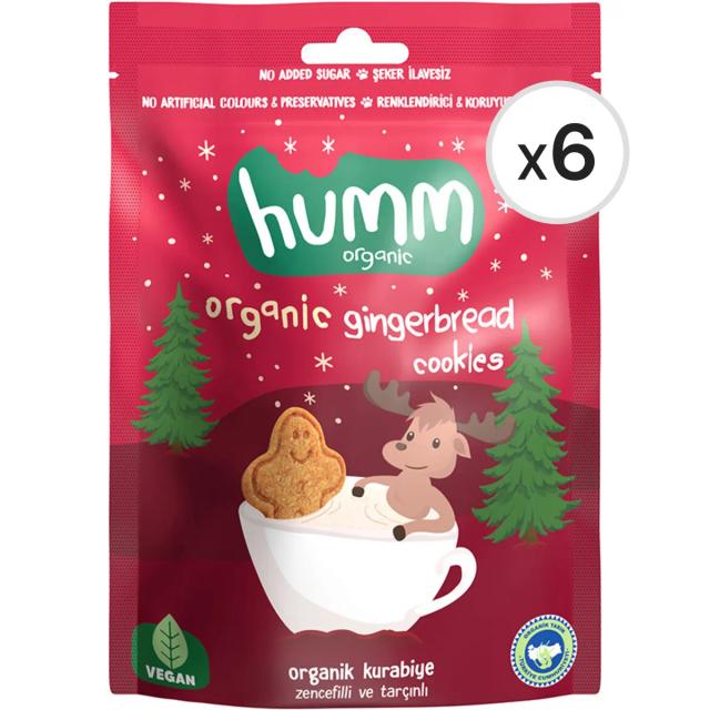 Humm Organic Zencefilli Tarçınlı Vegan Kurabiye 55 g 6'lı Paket