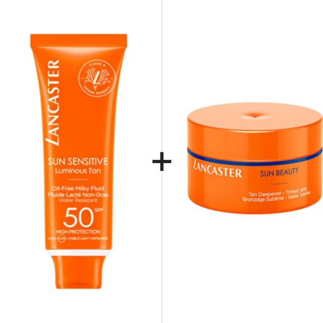 Lancaster Sun Sensitive Oil-Free Milky Fluid SPF50 50 ml & Tan Deepener Tinted Jelly 200 ml