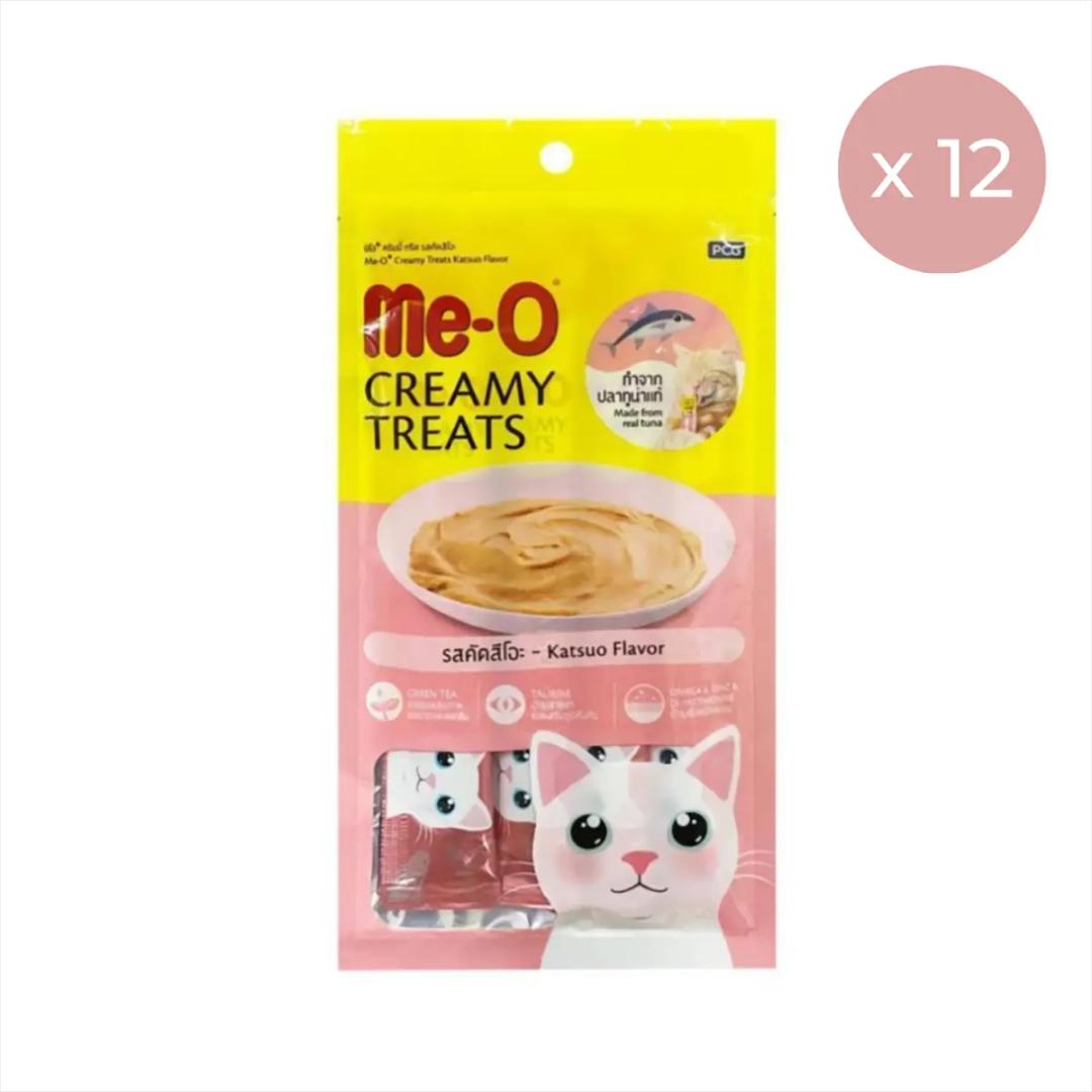 Me-O Creamy Treats Çizgili Orkinos Balıklı Krem Kedi Ödül Maması 4 x 15 g 12'li Paket