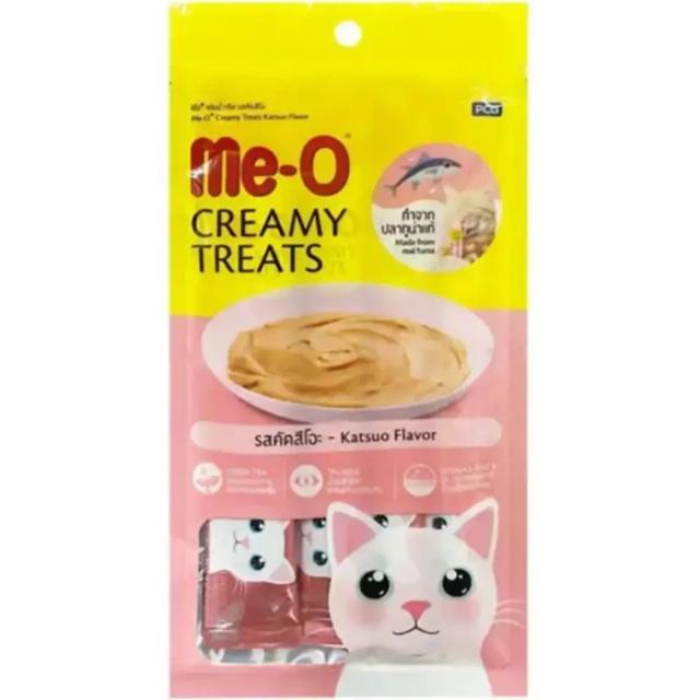 Me-O Creamy Treats Çizgili Orkinos Balıklı Krem Kedi Sıvı Ödül Maması 4 x 15 g
