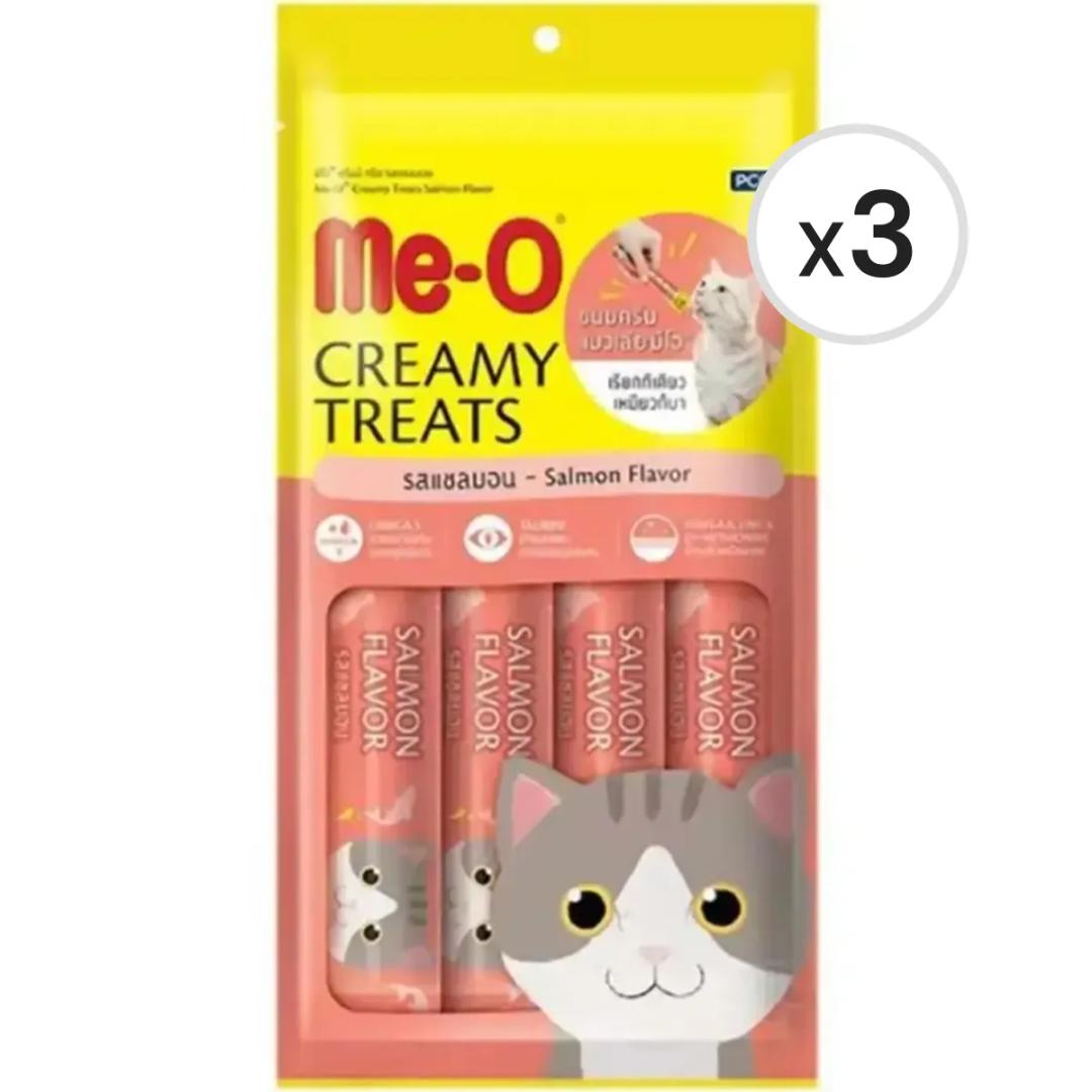 Me-O Creamy Treats Somonlu Krem Kedi Ödül Maması 4 x 15 g 3'lü Paket