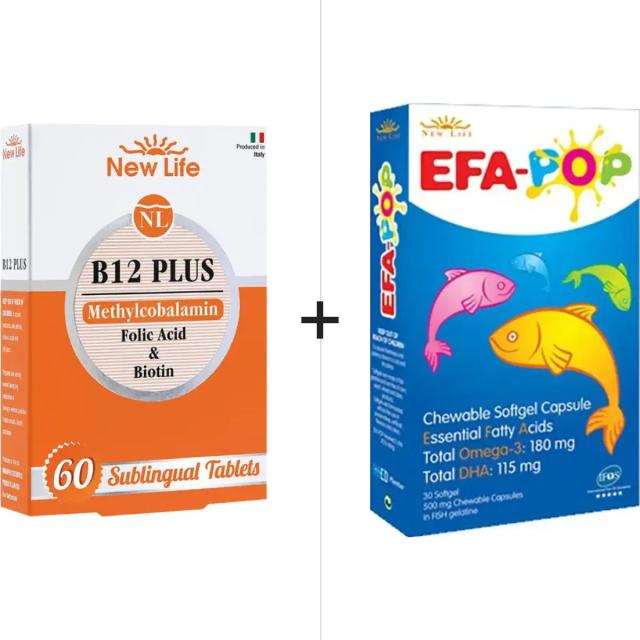 New Life B12 Plus 60 Tablet & EFA Pop 30 Kapsül