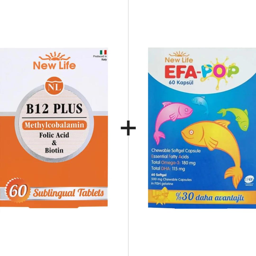 New Life B12 Plus 60 Tablet & EFA Pop 60 Kapsül