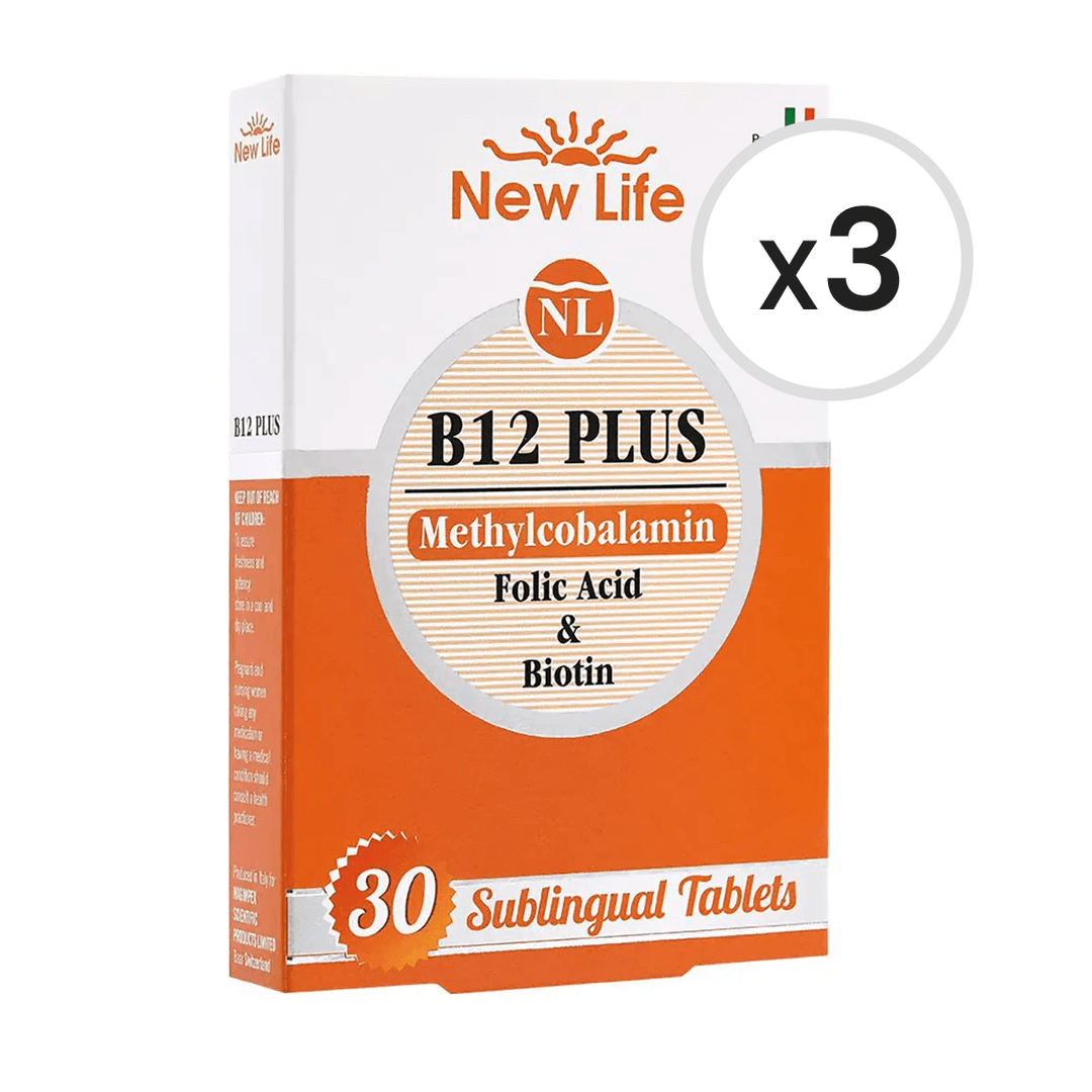 New Life B12 Plus Methylcobalamin 60 Dilaltı Tablet 3'lü Paket