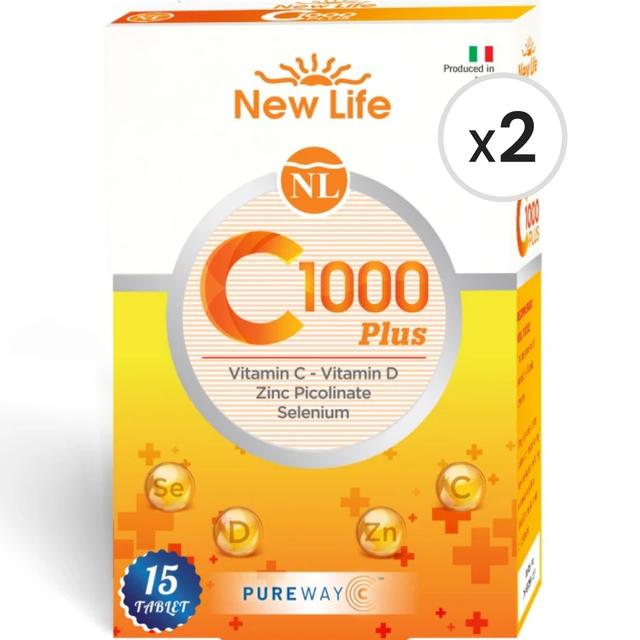 New Life C-1000 Plus C-D Vitamini & Çinko 15 Kapsül 2'li Paket