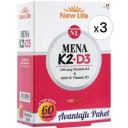 New Life Mena K2 + D3 60 Kapsül 3'lü Paket