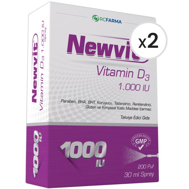 Newvit Vitamin D3 1000 IU 30 ml Sprey 2'li Paket