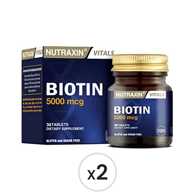 Nutraxin Biotin 5000 mcg 30 Tablet 2'li Paket