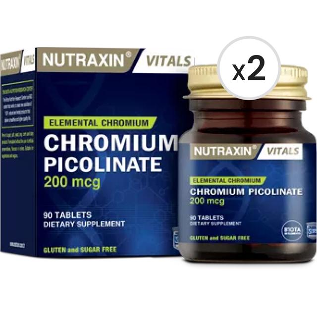 Nutraxin Chromium Picolinate 200 mcg 90 Tablet 2'li Paket