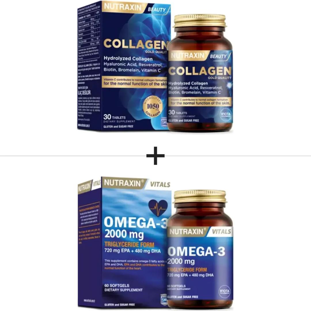 Nutraxin Collagen 30 Tablet & Omega-3 2000 Mg 60 Softgel