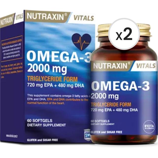 Nutraxin Omega-3 2000 Mg 60 Softgel 2'li Paket