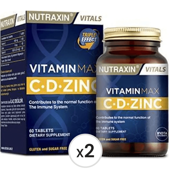 Nutraxin Vitamin Max C-D-Zinc 60 Tablet 2'li Paket