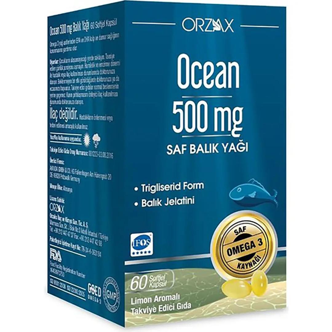 Orzax Ocean Saf Balık Yağı 500 mg 60 Kapsül