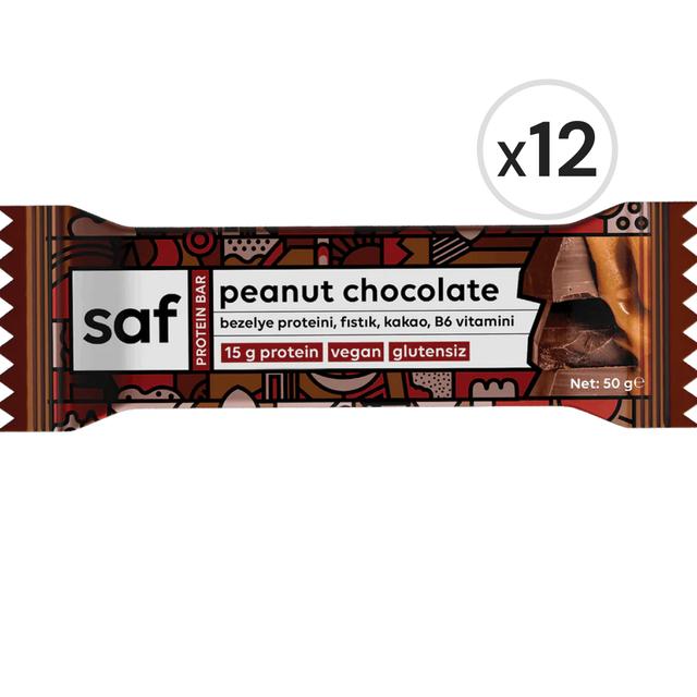 Saf Nutrition Peanut Chocolate High Protein Bar 50 g 12'li Paket