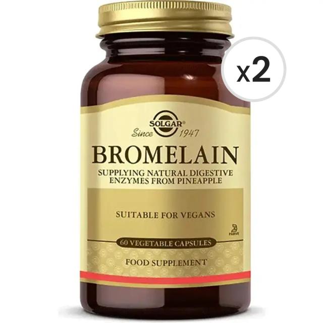 Solgar Bromelain 150 mg 60 Kapsül 2'li Paket