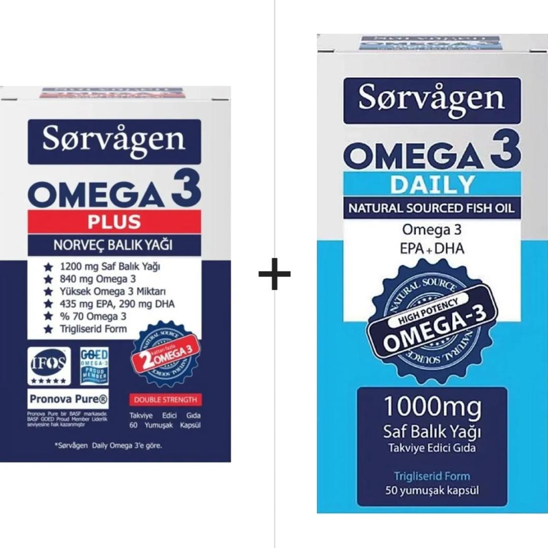 Sorvagen Omega 3 Plus 60 Kapsül & Omega 3 Daily 50 Kapsül