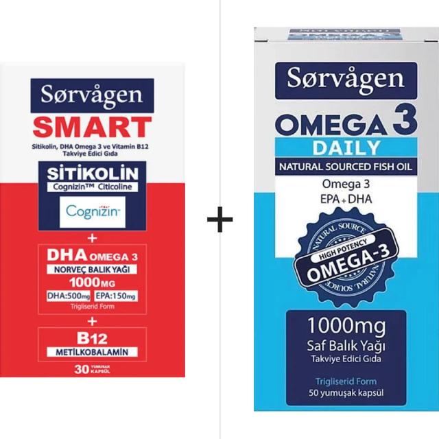 Sorvagen Smart Sitikolin 30 Kapsül & Omega 3 Daily 50 Kapsül