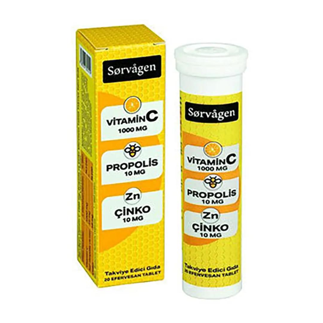 Sorvagen Vitamin C Propolis Çinko 20 Efervesan Tablet