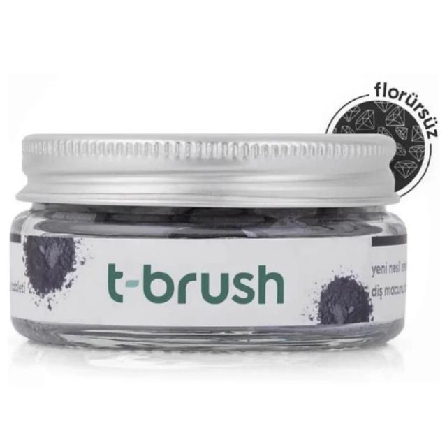 T-Brush Aktif Kömürlü Florürsüz Diş Macunu Tableti 90 Adet