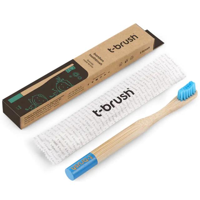 T-Brush Bambu Çocuk Yumuşak Diş Fırçası - Mavi