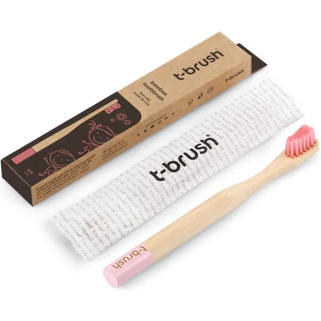 T-Brush Bambu Çocuk Yumuşak Diş Fırçası - Pembe