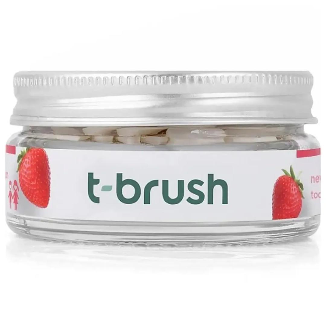 T-Brush Çilek Aromalı Florürlü Diş Macunu Tableti - 90 Adet