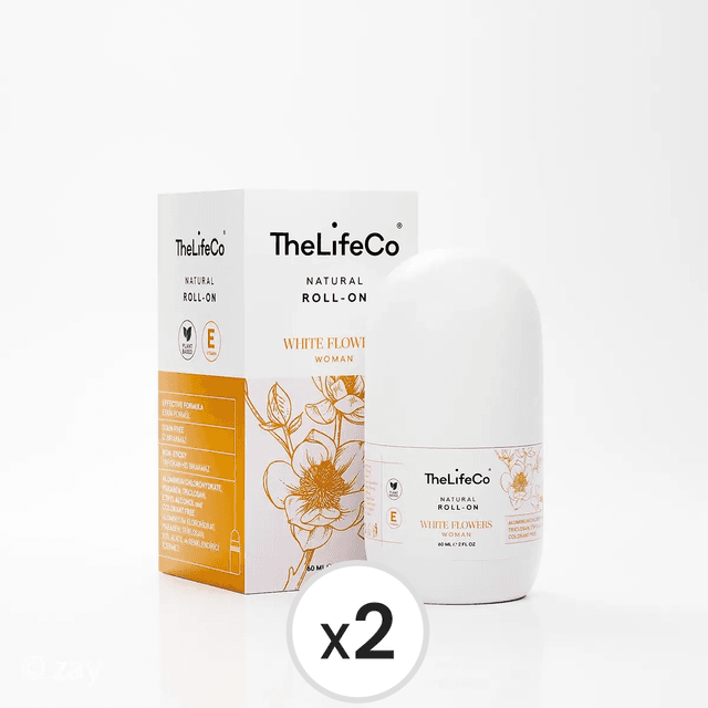 TheLifeCo Natural Roll-on Deodorant White Flowers 60 ml 2'li Paket