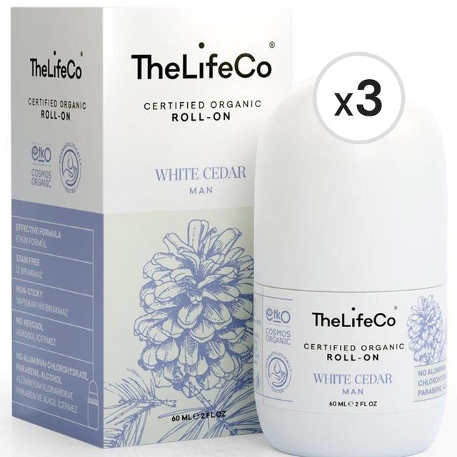 TheLifeCo Organik Roll-on Deodorant White Cedar 60ml 3'lü Paket