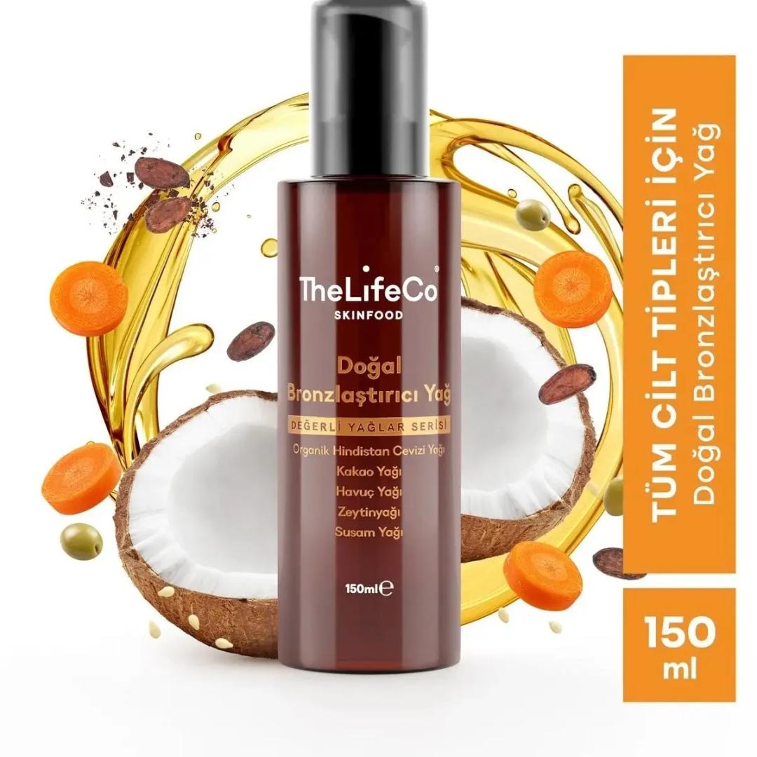 TheLifeCo Skinfood Değerli Yağlar Serisi Doğal Bronzlaştırıcı Güneş Yağı 150 ml