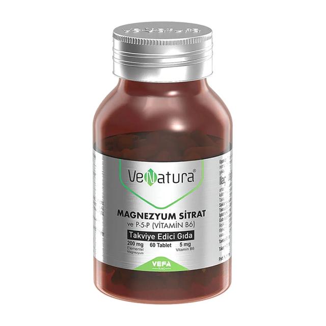 VeNatura Magnezyum Sitrat ve P5P (Vitamin B6) 60 Tablet