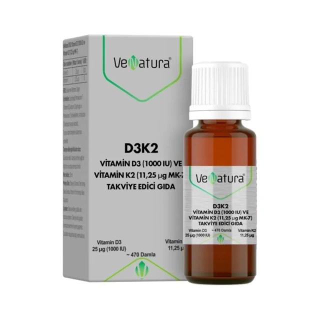 VeNatura Vitamin D3 ve Vitamin K2 Damla 20 ml