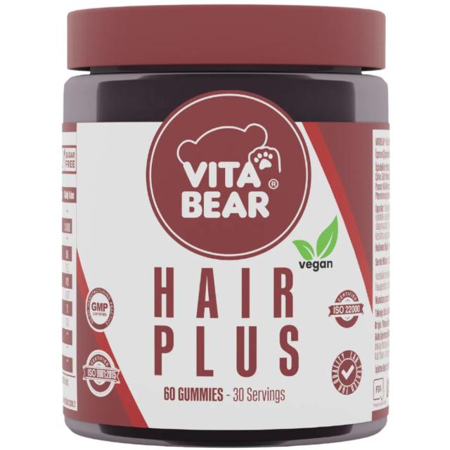 Vita Bear Hair Plus Vegan Saç Vitamini 60 Gummies