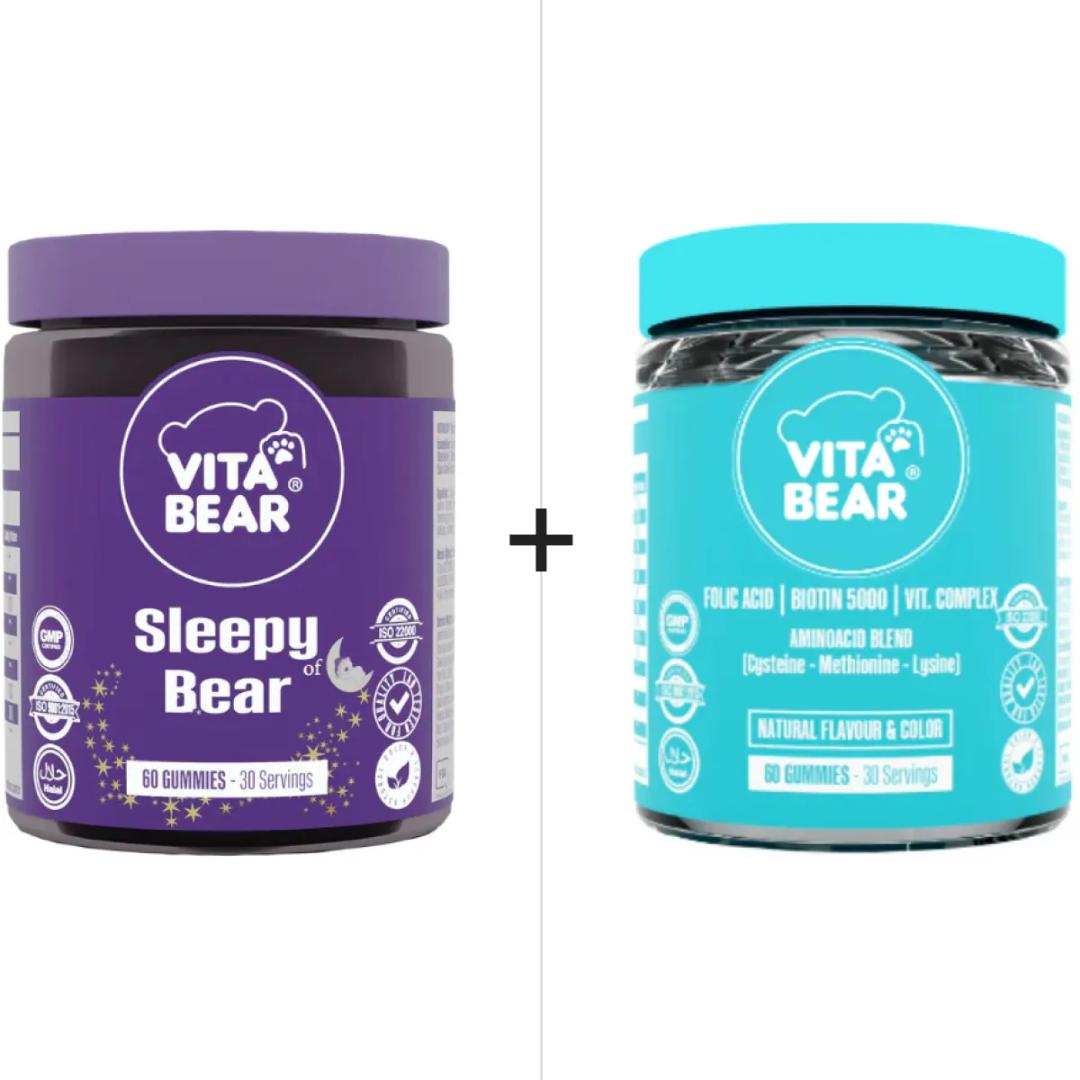 Vita Bear Sleepy Bear 60 Gummy & Strong Hair 60 Gummy