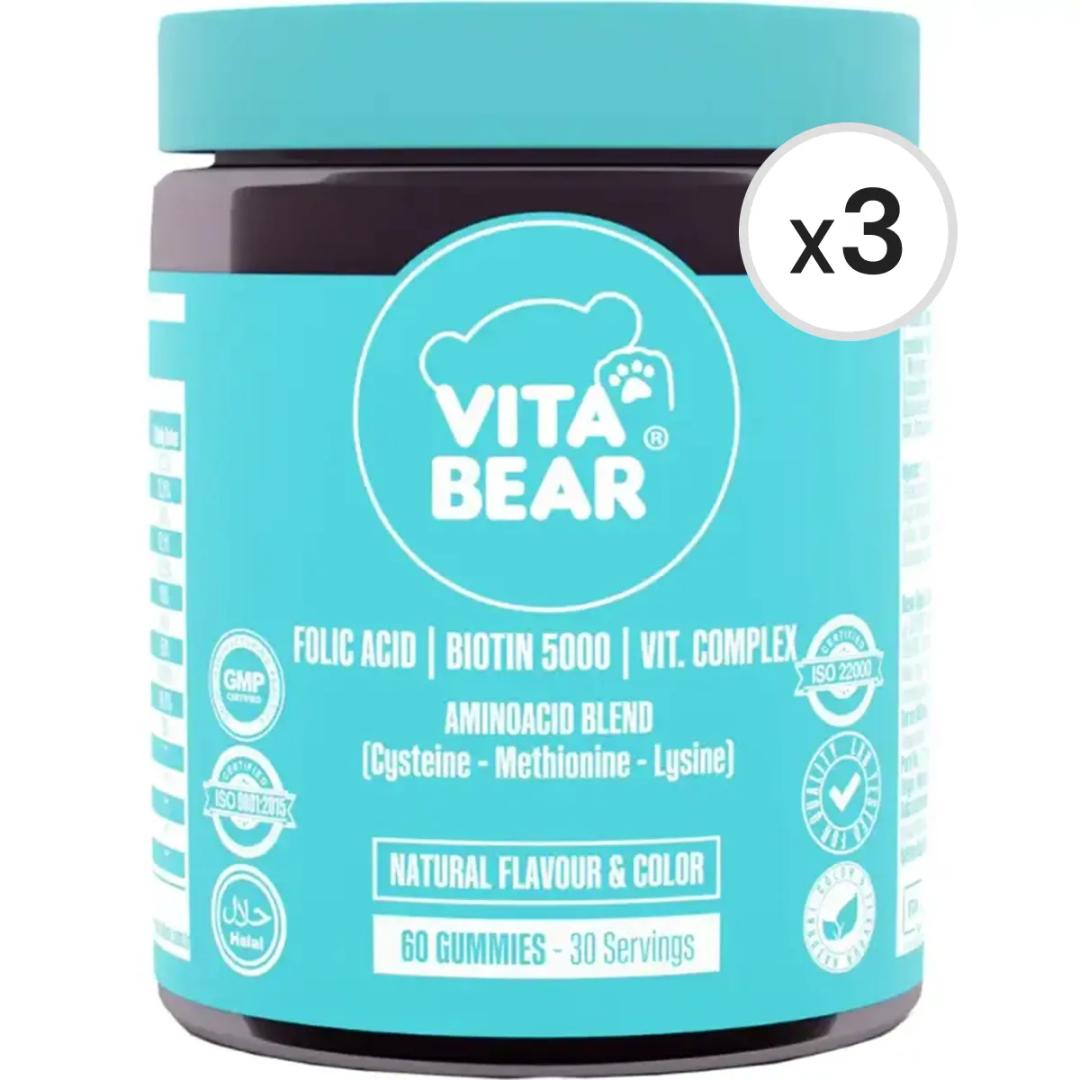 Vita Bear Strong Hair Gummy Vitamin 60 Adet 3'lü Paket