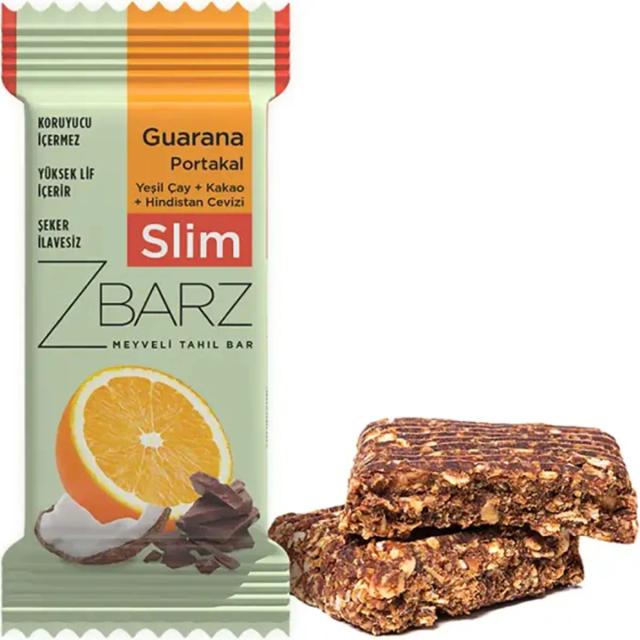 Zbarz Slim Guarana Portakallı Tahıl Bar 35 g