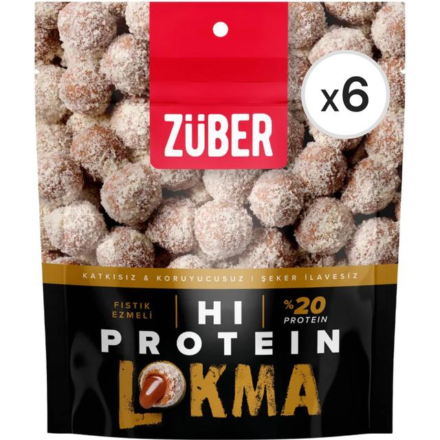 Züber Hi Protein Lokma Fıstık Ezmeli 84 g 6'lı Paket