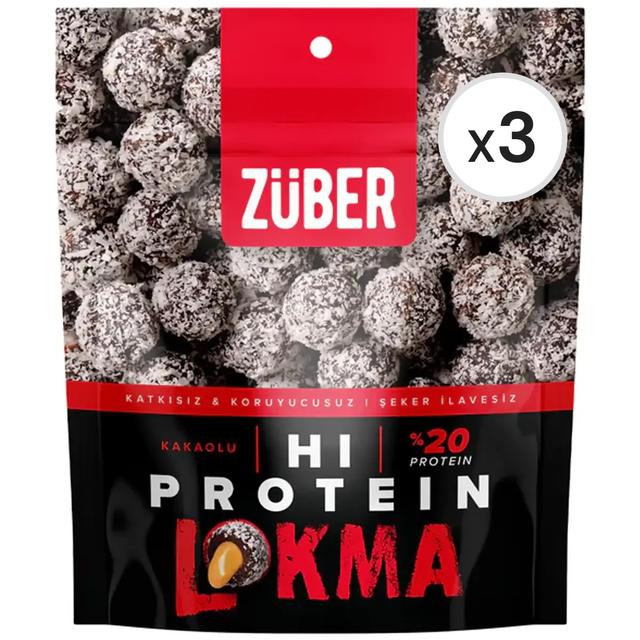 Züber Hi Protein Lokma Kakaolu 84 g 3'lü Paket