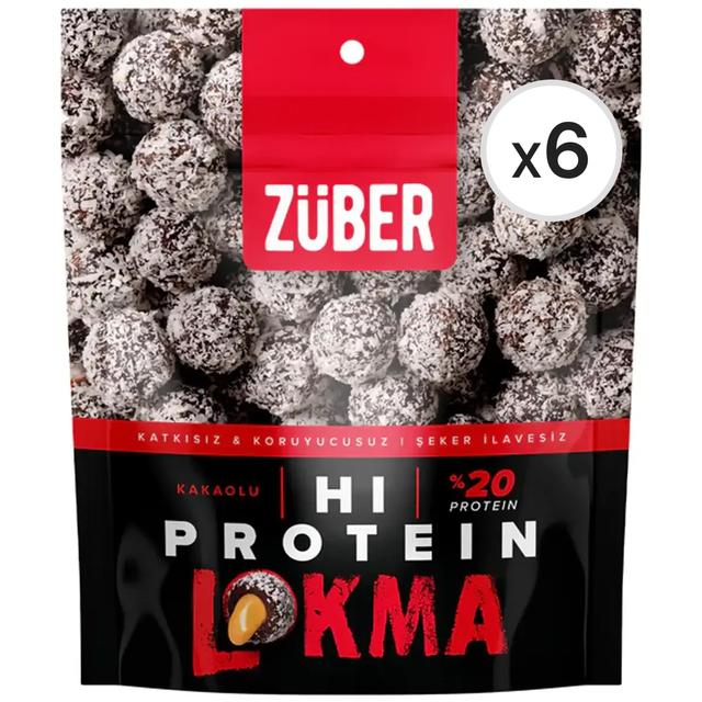 Züber Hi Protein Lokma Kakaolu 84 g 6'lı Paket