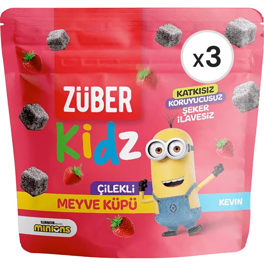 Züber Kidz Çilekli Meyve Küpü 3'lü Paket