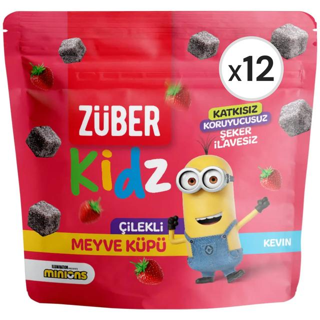 Züber Kidz Çilekli Meyve Küpü 49 g 12'li Paket