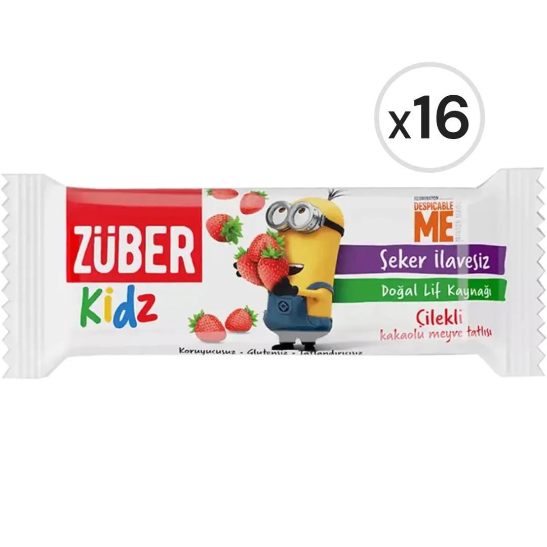 Züber Kidz Çilekli ve Kakaolu Meyve Bar 30 g 16'lı Paket