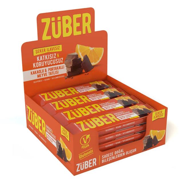 Züber Portakallı & Kakaolu Meyve Tatlısı 40 g 12'li Paket